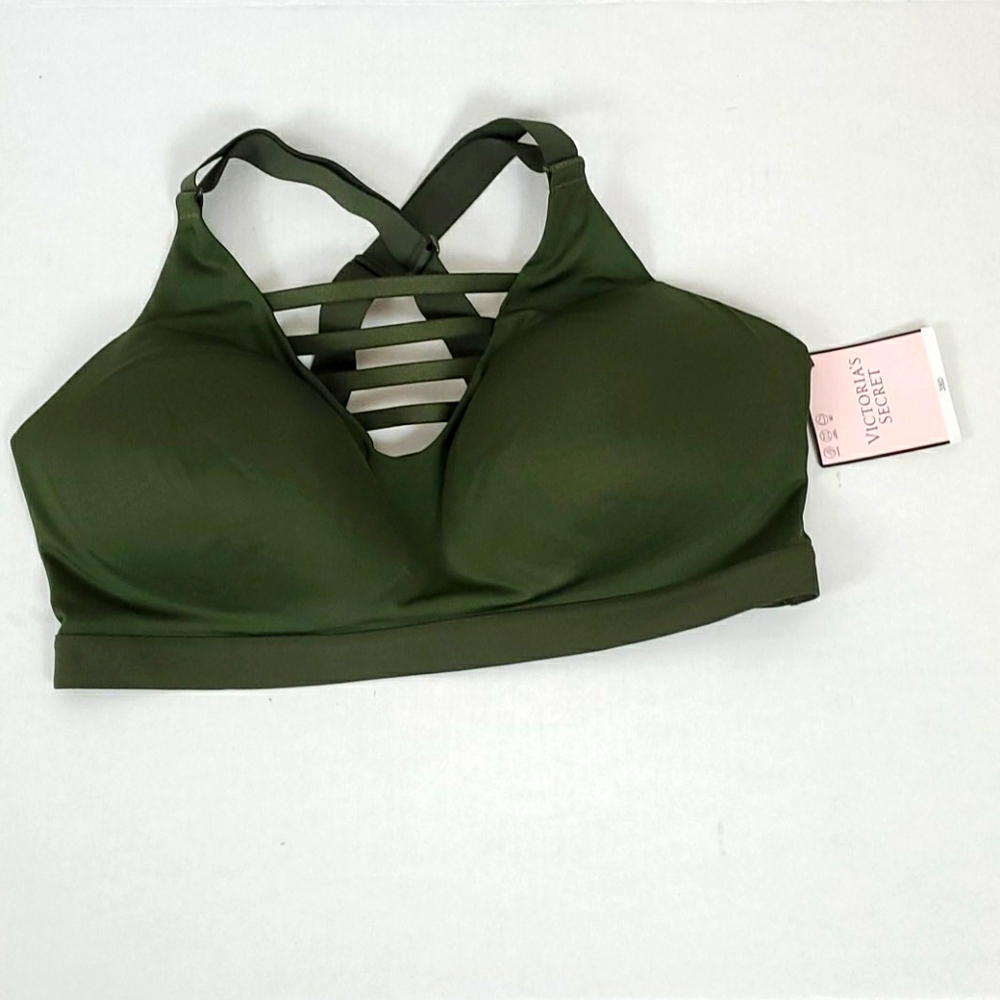 Victoria's Secret minimum support green sport bra women size 38D New